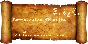 Bartakovics Őszike névjegykártya